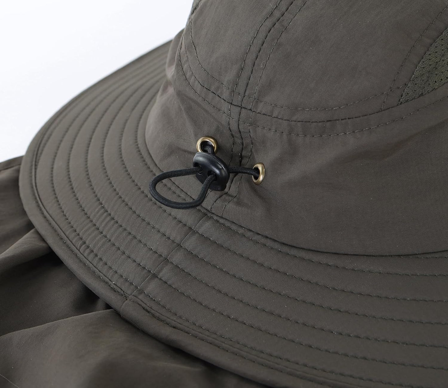 Men's UPF 50+ Wide Brim Fishing Hat with Neck Flap for Superior Sun Protection
