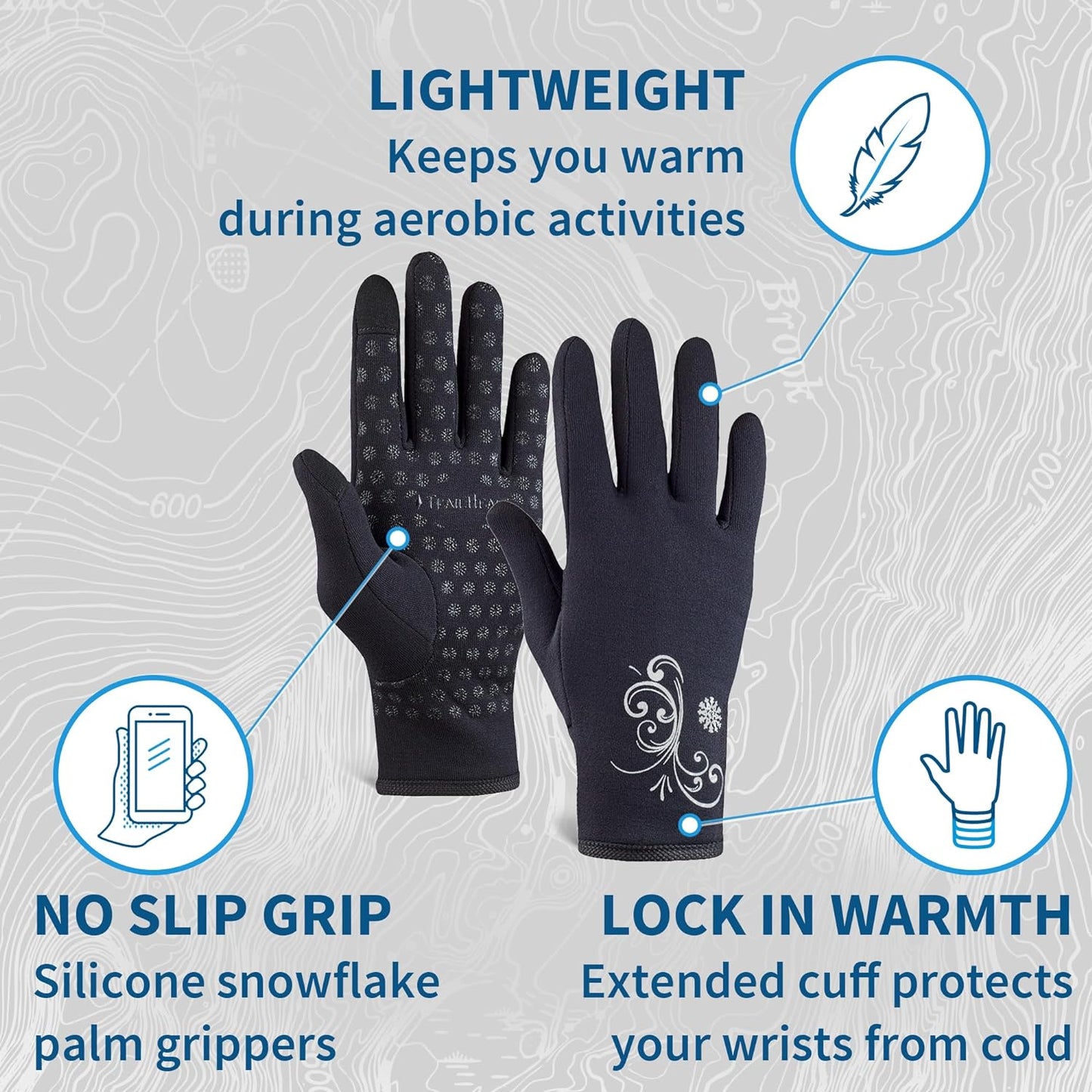 Women's Touchscreen Running Gloves - Winter Sports Accessories for Hiking and Biking