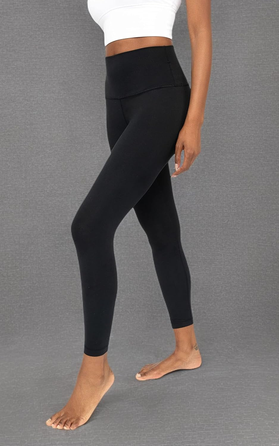 Womens High Waisted Yoga Legging Elastic Free Squat Proof Ankle Length Lux Workout Pant
