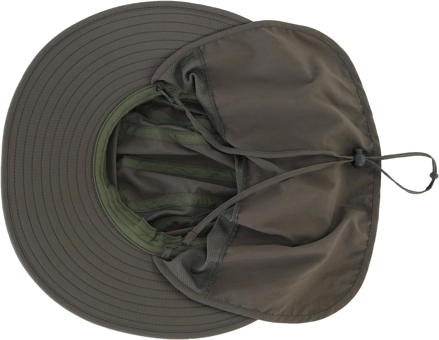 Men's UPF 50+ Wide Brim Fishing Hat with Neck Flap for Superior Sun Protection