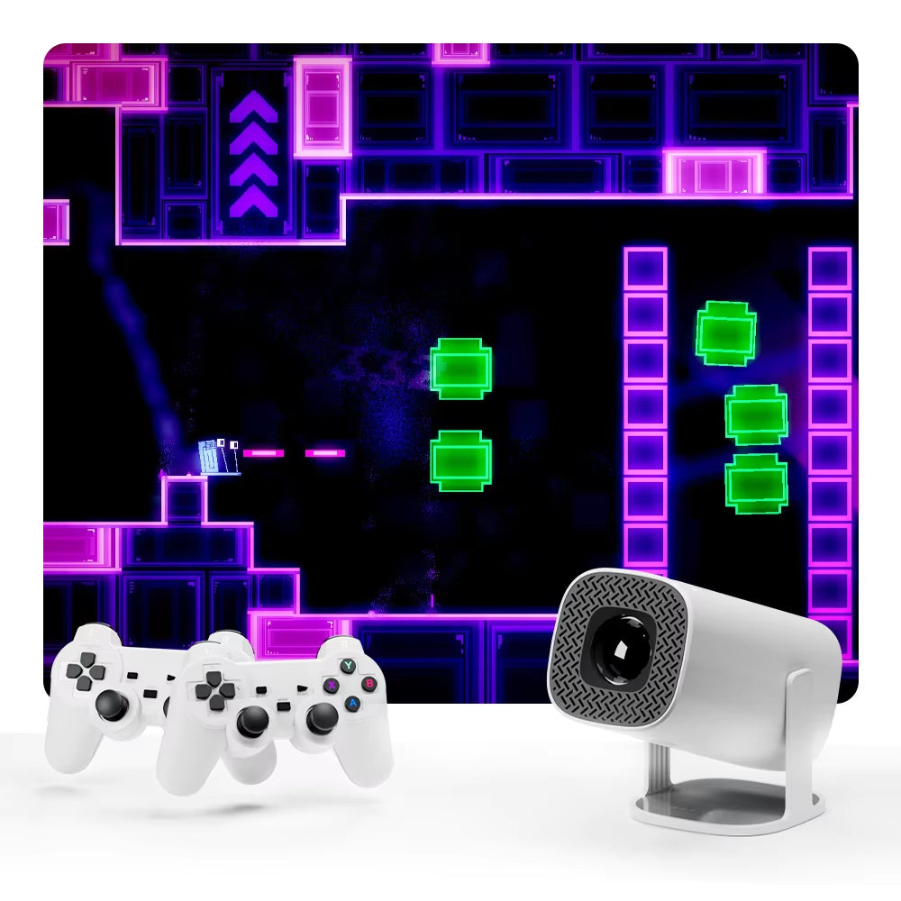 NEW P30 Max Video Game Console Include 2 Wireless Game Controllers 3800 Games Support 4K 1080P Android11 Portable Projector