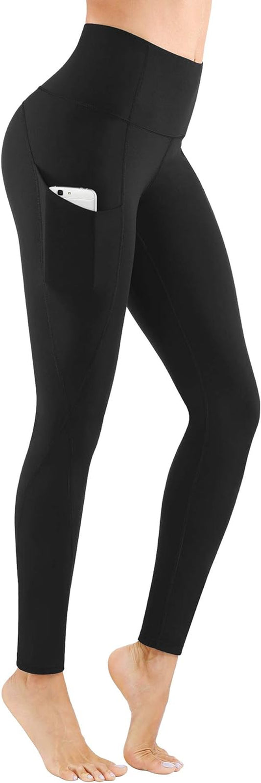 Women's High Waist Yoga Pants with Pockets - Tummy Control Workout Leggings