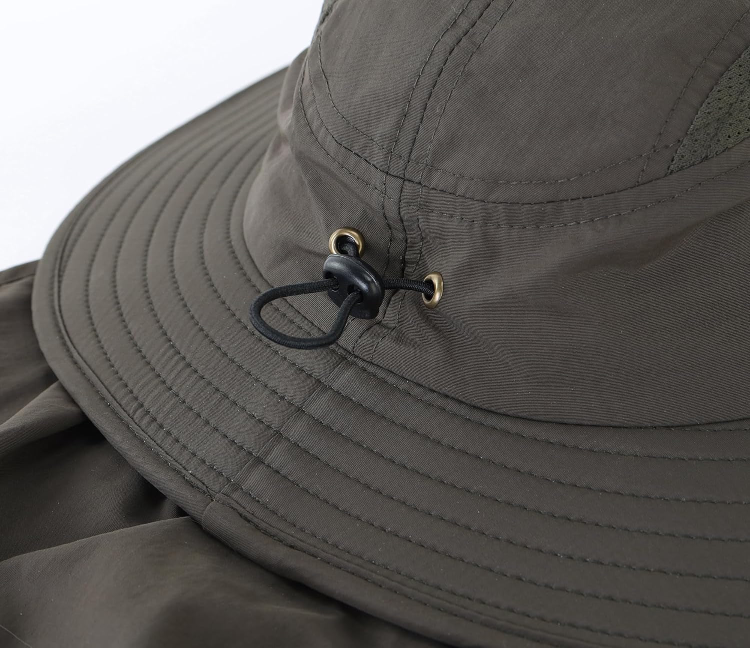 Men's UPF 50+ Wide Brim Fishing Hat with Neck Flap for Superior Sun Protection
