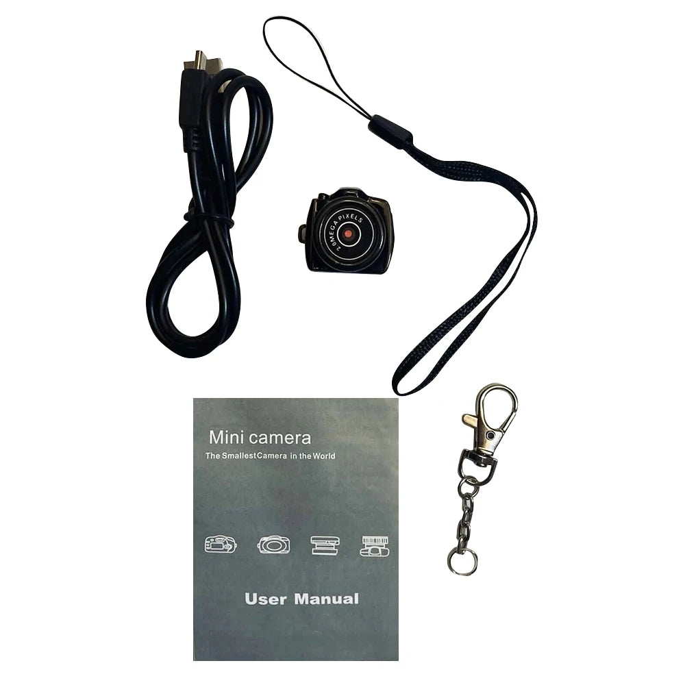 Tiny Camera HD Video Audio Recorder Camcorder Sport Micro Cam Miniature Small Pocket Security Monitor Mini Camera with Key Chain